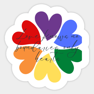 love knows no boundaries only heart Sticker